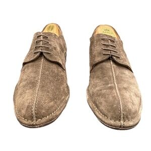 Mezlan Rusty Dark Brown Suede Leather  Oxford Dress Shoes Size 10 Damage Box Inc